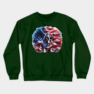 Patriotic Dogs of the United States of America - French Bulldog Crewneck Sweatshirt